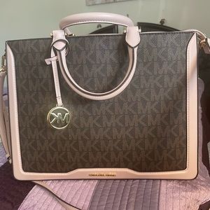 Authentic Brown & pink Michael Kors Satchel Bag